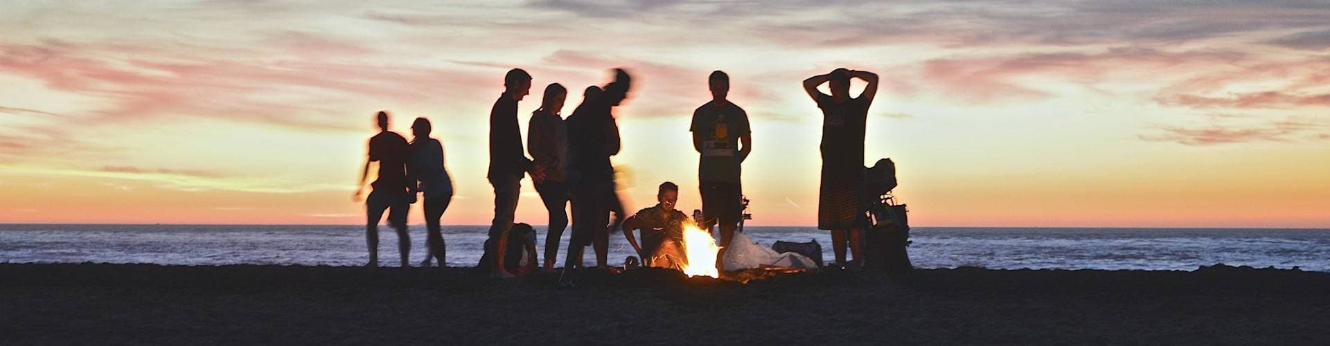 Friends around a campfire